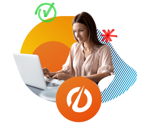 mujer con ordenador opositas sin flecha