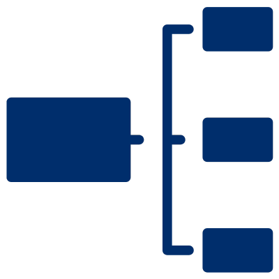 esquema jerarquía azul grueso