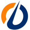 logo símbolo azul y naranja
